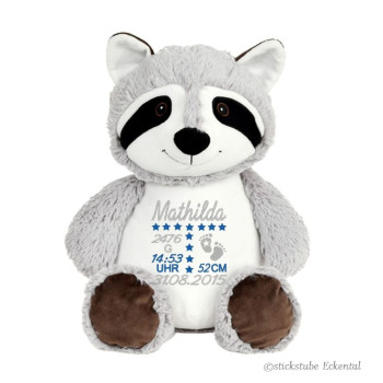 Waschbär Stofftier mit Namen